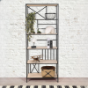 Industrial Style Bookshelf Display Unit With Metal Frame [366253]