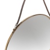 Round Metal Framed Wall Mirror On Leather Rope -38cm [891472]