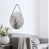 Round Metal Framed Wall Mirror On Leather Rope -38cm [891472]