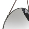 Round Metal Framed Wall Mirror On Leather Rope -38cm [891472]