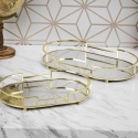 Gold Oval Mirror Tray Set [747540]]