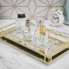 Rectangle Gold Mirror Tray Set With Handles [747700]]