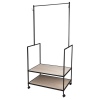 Industrial Style Metal Frame Clothing Rack With Shelves on Wheels [924682]