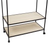 Industrial Style Metal Frame Clothing Rack With Shelves on Wheels [924682]