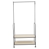 Industrial Style Metal Frame Clothing Rack With Shelves on Wheels [924682]