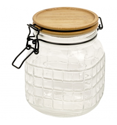 Bamboo Lid Embossed Food Storage Jar [950469]]