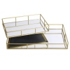 GOLD HOME 2Pcs Metal Mirror Tray Set