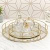 GOLD HOME 2Pcs Metal Mirror Tray Set