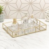 GOLD HOME 2Pcs Metal Mirror Tray Set