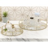 GOLD HOME 2Pcs Metal Mirror Tray Set