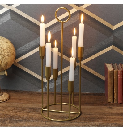 6 Arm Brass Gold Candelabra [990373]]