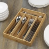 5 Compartment Bamboo Cutlery Box Rack32x23x4.5cm [301345]