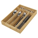 5 Compartment Bamboo Cutlery Box Rack 32x23x4.5cm [301345]