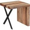 Rustic Chunky L Shape Solid Teak End Table [334924]