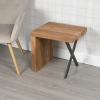 Rustic Chunky L Shape Solid Teak End Table [334924]