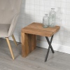 Rustic Chunky L Shape Solid Teak End Table [334924]