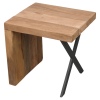 Rustic Chunky L Shape Solid Teak End Table [334924]