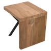 Rustic Chunky L Shape Solid Teak End Table [334924]