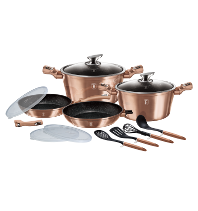 13 Pcs Cookware Set With Detachable Handle