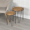 2Pc Solid Teak Round Nesting Side Tables [822292]