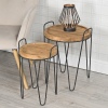 2Pc Solid Teak Round Nesting Side Tables [822292]