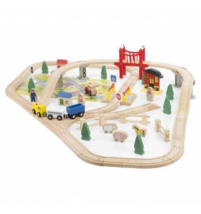 URBN-TOYS Farm Yard Wooden Train Set  (AC7510) [506530]