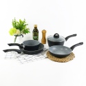 4 FORGECROSS Black Marble Forged Aluminium Pots & Pans