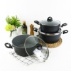 3 FORGECROSS Black Marble Forged Aluminium Casserole Pots