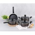 4Pcs Black Titanium Hammered Effect Luxury Non stick Induction Cookware Set