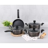 4Pcs Black Titanium Hammered Effect Luxury Non stick Induction Cookware Set