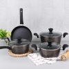 4Pcs Black Titanium Hammered Effect Luxury Non stick Induction Cookware Set