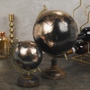 Metallic Globes on Wooden Base