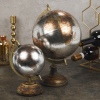 Metallic Globes on Wooden Base