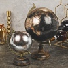 Metallic Globes on Wooden Base