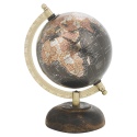 Metallic Globes on Wooden Base