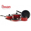 Swan 5 Pcs Red Carbon Steel Cookware Set [660596]