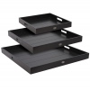 3pc Set Large Wooden Serving Tray with Handles [019217]]