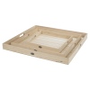 3pc Set Large Wooden Serving Tray with Handles [019217]]