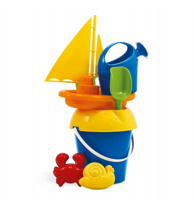 Plastic Beach Sand Toy Set 2ASS With A Sail Boat [646002]