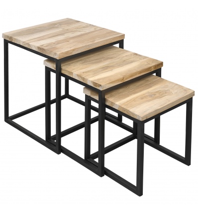 3Pc Teak Nesting Tables [822209]]