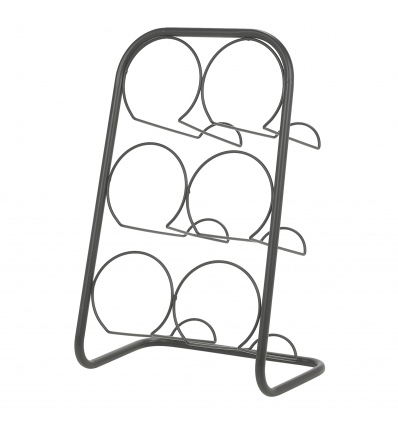 6 Bottle Black Metal Wine Rack [117289]]