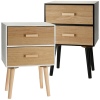 Scandi Two Tone Bedside Table With 2 Drawers