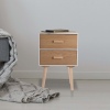 Scandi Two Tone Bedside Table With 2 Drawers