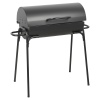 Black Cylinder Metal Drum Coal BBQ [956689]