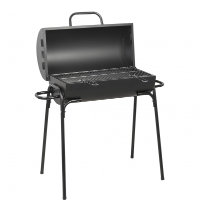 Black Cylinder Metal Drum Coal BBQ [956689]