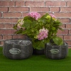 3 Piece Rattan Flower Basket Sets
