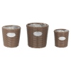 3 Piece Rattan Flower Basket Sets