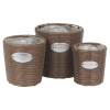 3 Piece Rattan Flower Basket Sets