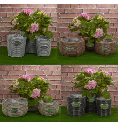 3 Piece Rattan Flower Basket Sets