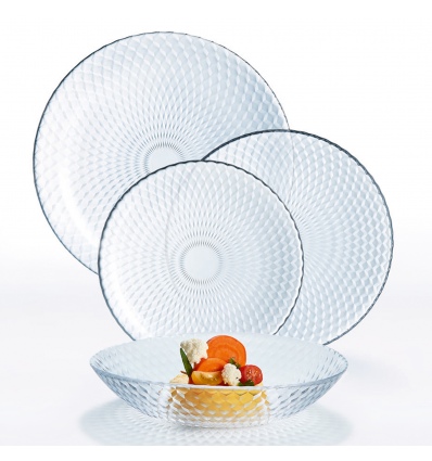 18pc Pampille Clear Glass Dinner Set [875027]